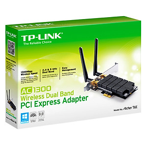 Bộ Chuyển Đổi Wifi TP-Link Archer T6E Băng Tần Kép PCI Express AC1300 - Hàng Chính Hãng